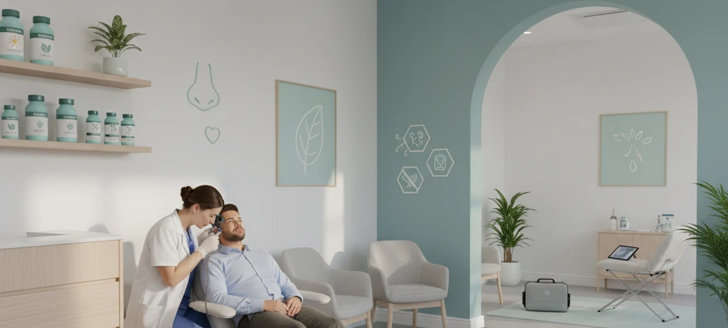 clinic interior in Southampton with a clinician gently performing earwax microsuction